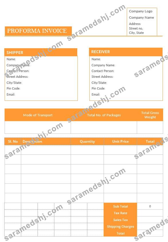 Blank Proforma Invoice Template